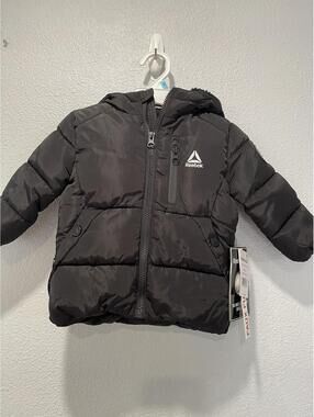 Reebok Baby Toddler Black Puffer Jacket with Hood Size 12M